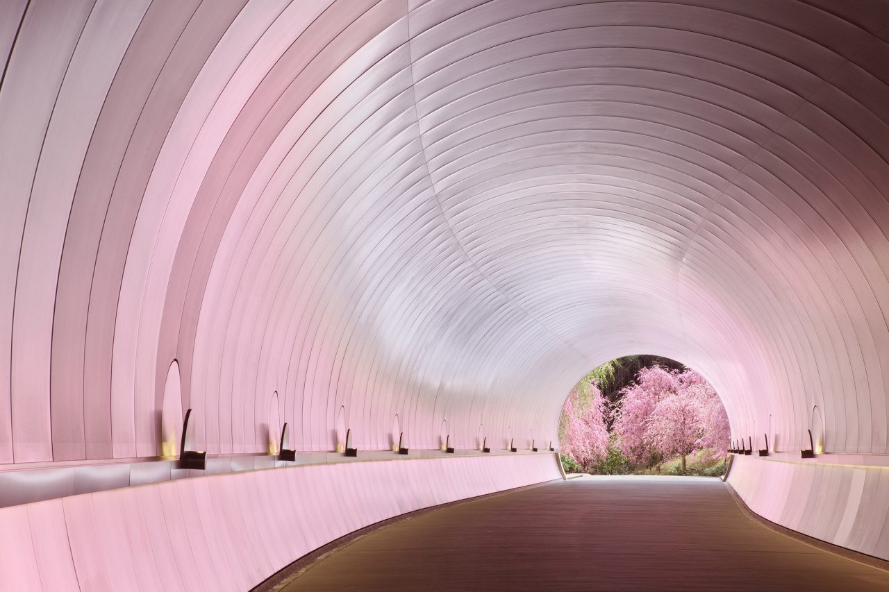 Interior of glass entrance atrium of Miho Museum designed by architect IM  Pei in Shigaraki, Japan Stock Photo - Alamy