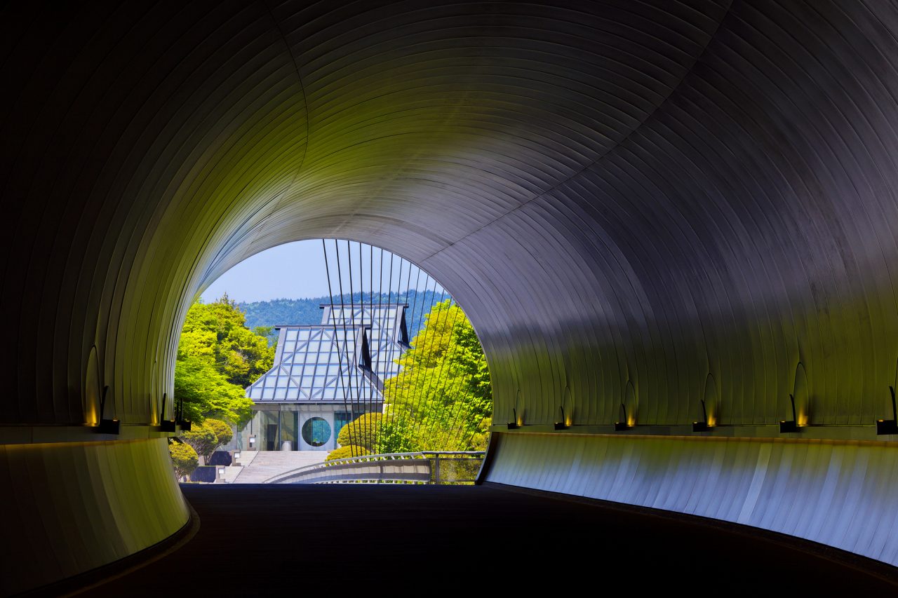Excursions Japan - The Miho Museum in Koka, Shiga Prefecture, was built by  (and named after) Mihoko Koyama, founder of Shinji Shumeikai, a Japanese  'new' religion that promotes the idea that works