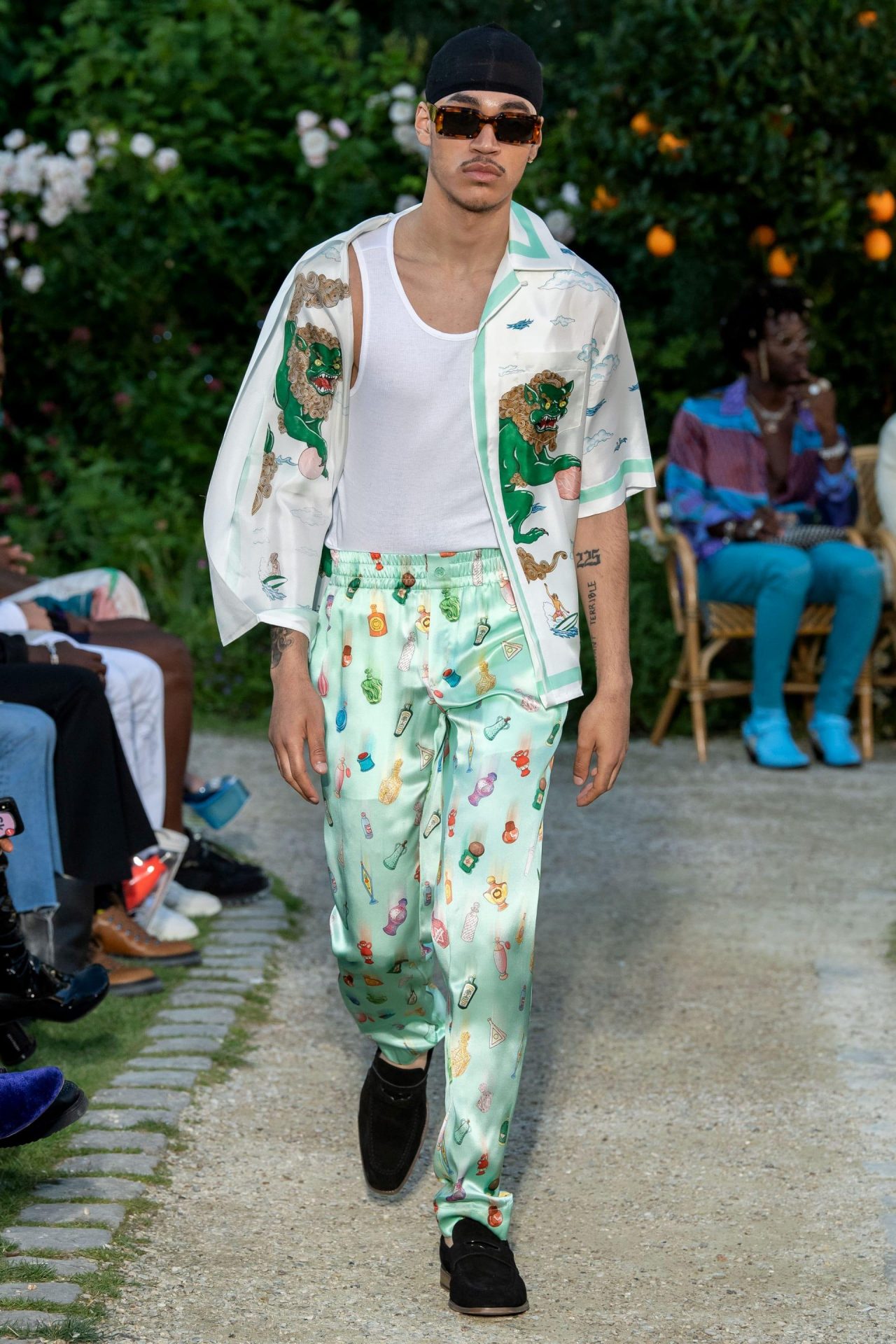 Aleali May on Twitter: Louis Vuitton SS20 Mens Show💚 Wearing LV Men's  & Women's After-show @DJClarkKent AF1  / Twitter