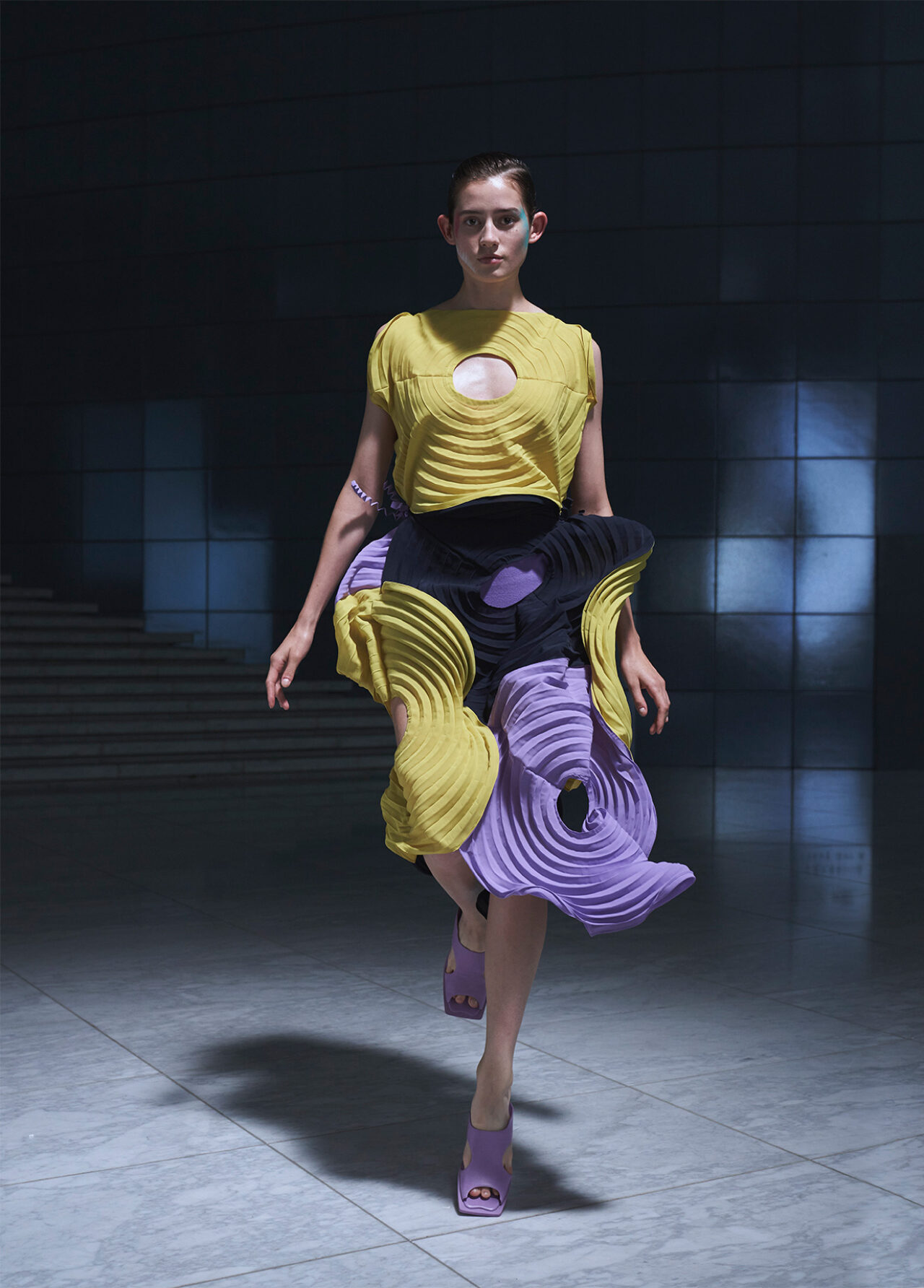 Satoshi Kondo dresses models in floaty bodysuits for Issey Miyake