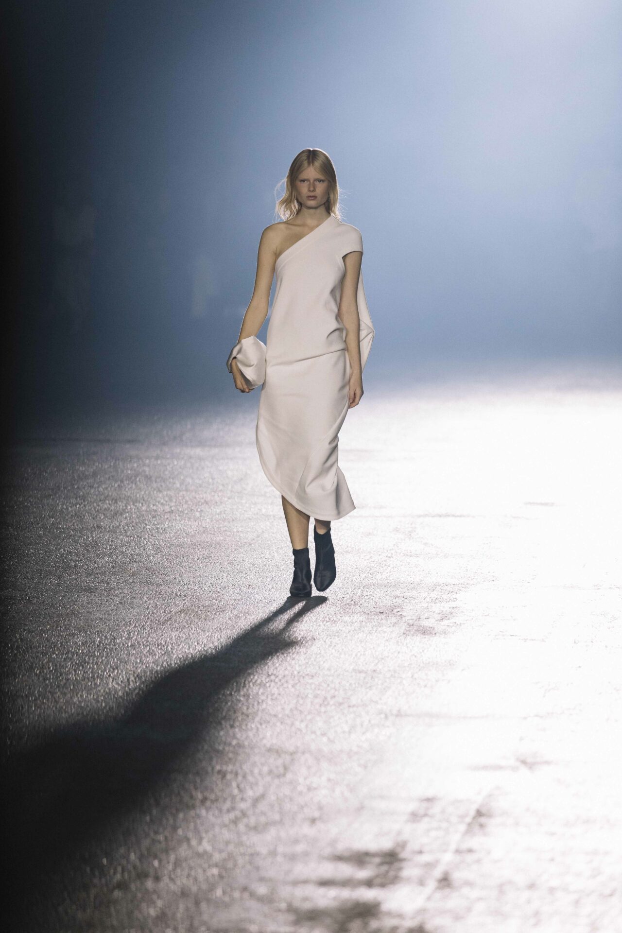 A guest is seen, after the Issey Miyake Men show, during Paris